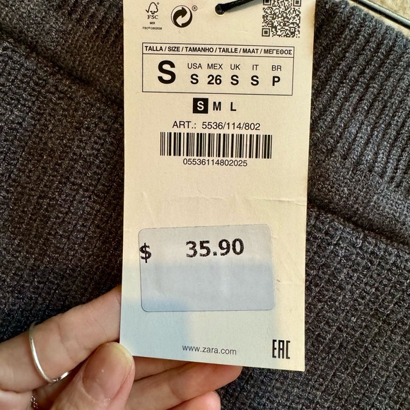 Zara Dark Gray Knit Ribbed Short Mini Skirt NWT - Picture 8 of 11